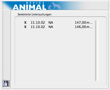 Labor ANZ AuswahlVergleich ANIMALoffice Screenshot: Labor ANZ AuswahlVergleich (ANIMAL-office LABOR)