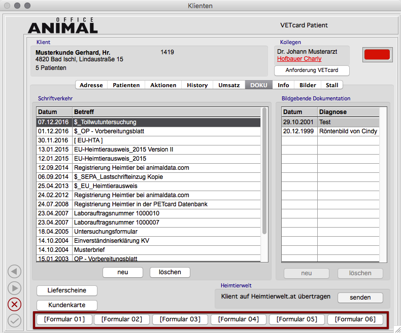 SchnelldruckKlient ANIMALoffice Screenshot: SchnelldruckKlient (ButtonsSchnelldruck)